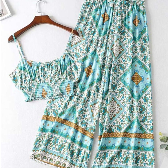 Tribal Print Cami Top & Pants 💛 NEW - Picture 1 of 2